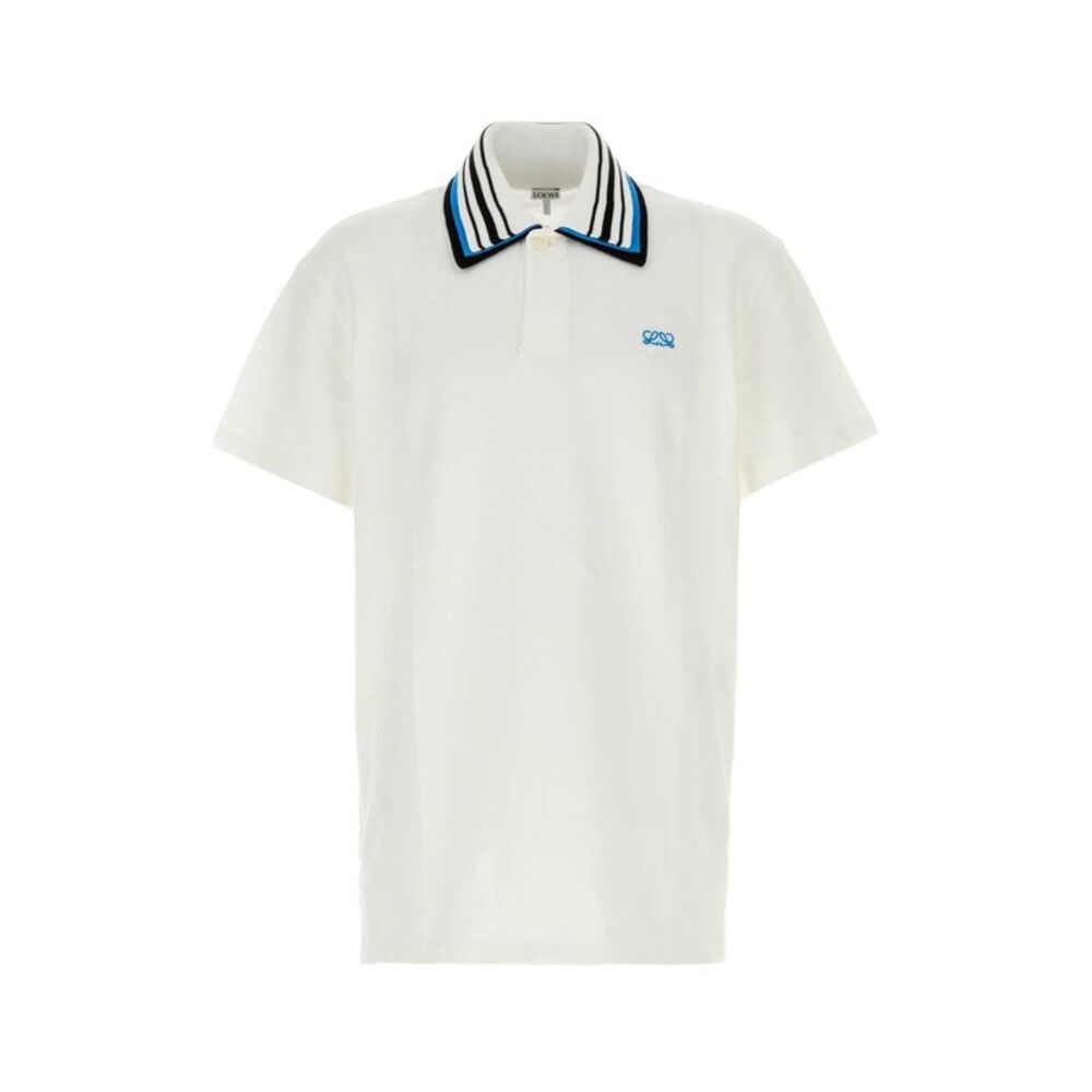 Loewe Men White Piquet Polo Shirt